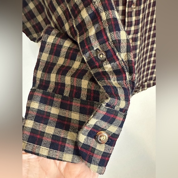 Sir Pendleton Shirt Mens Medium Brown Plaid Pure Virgin Wool Flannel Button Down - Picture 13 of 13